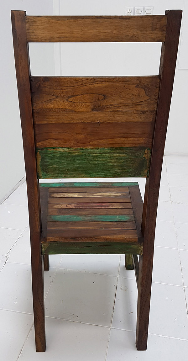 teak chair with a boat wood finish