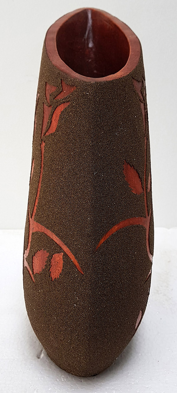 handicraft flower pot with sanded pattern