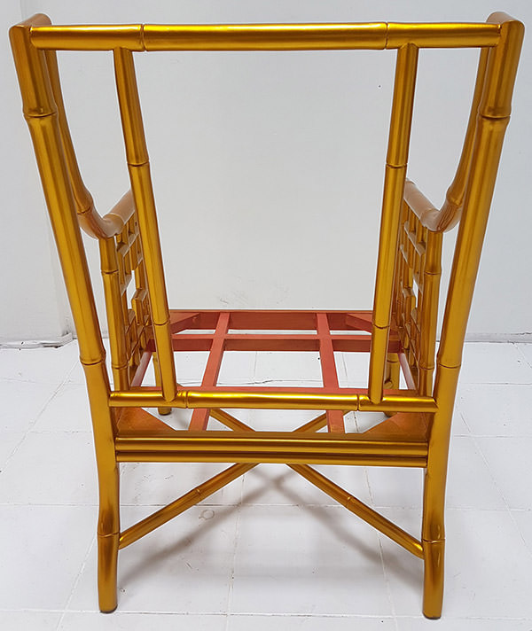 golden and red chinese chair