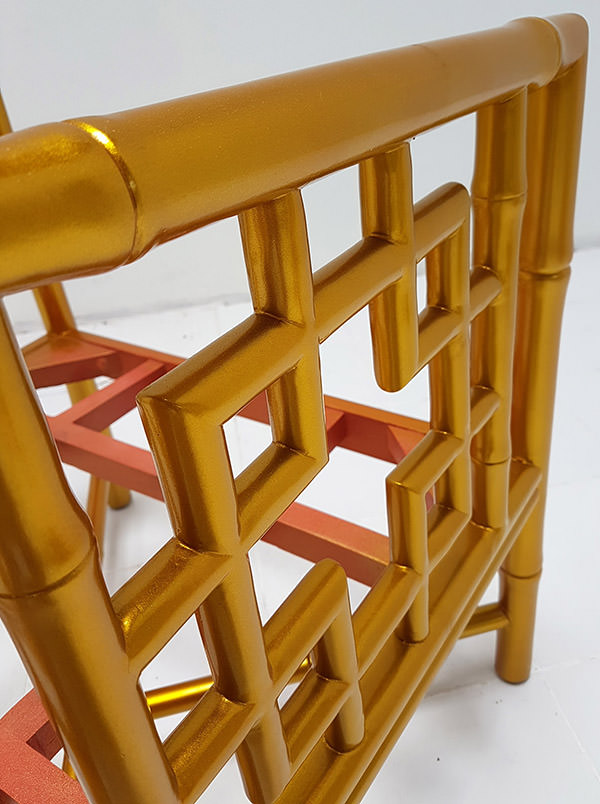 detail of fake bamboo chair