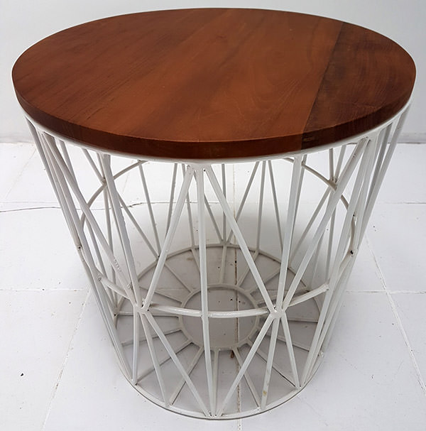 metal and teak coffee table