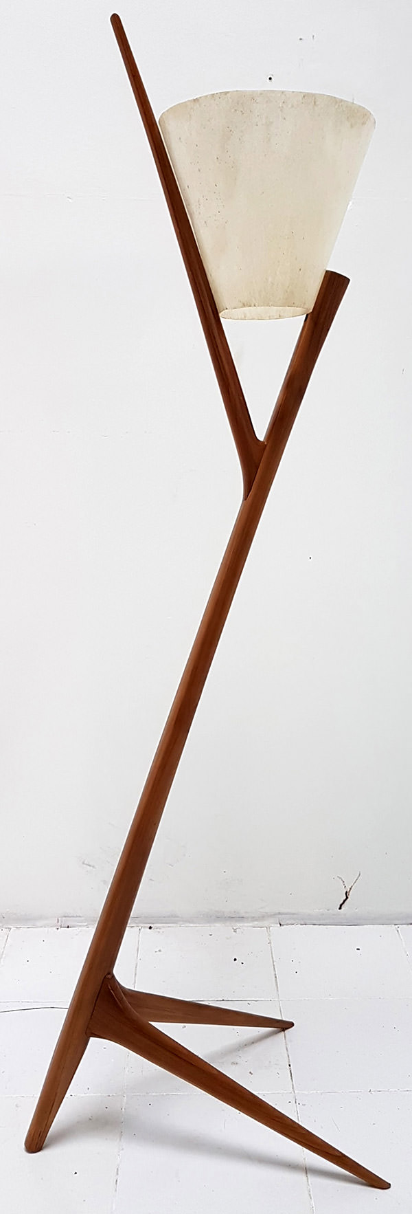 scandinavian wooden lamp with pure lines