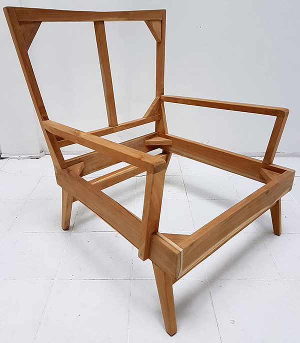 teak wooden armchair frame