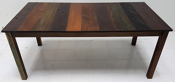 bespoke teak table with boat wood finish