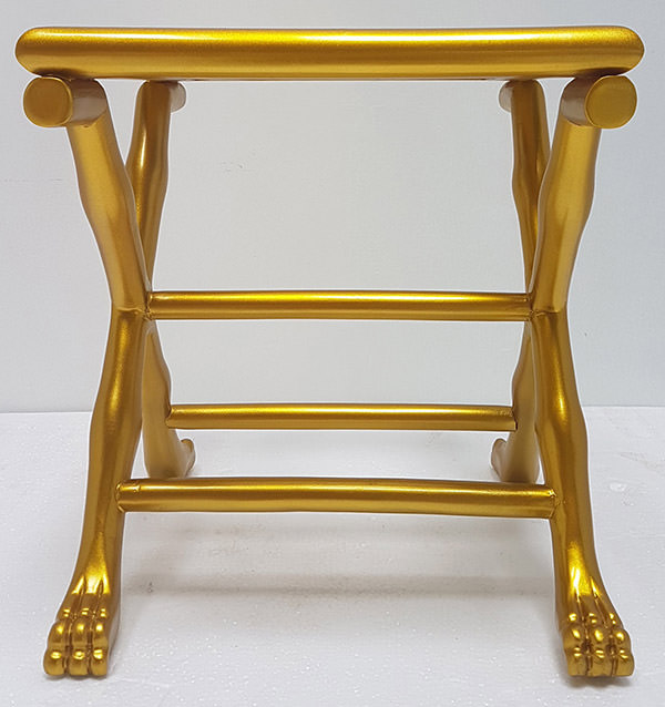 front view of the golden side table