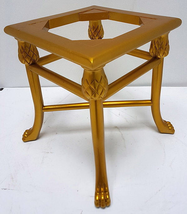 side table with gold finishing
