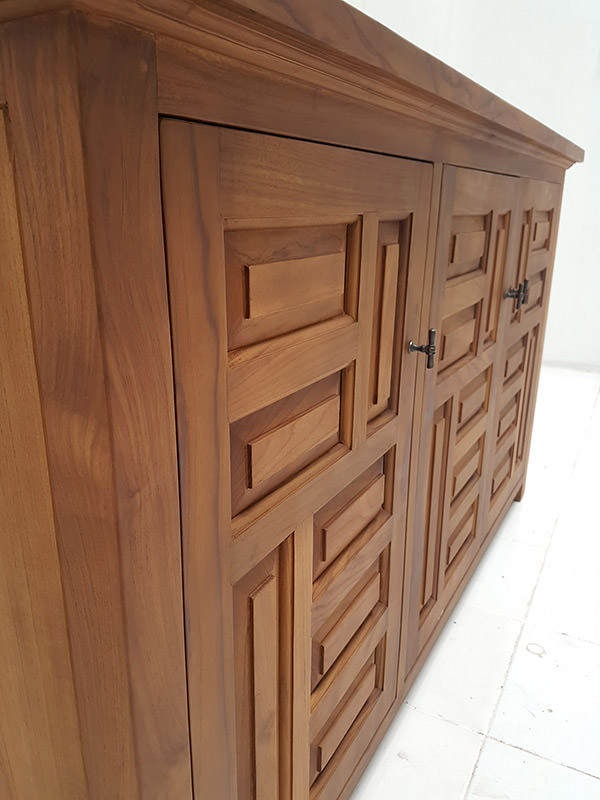 teak cabinet with natural finishing