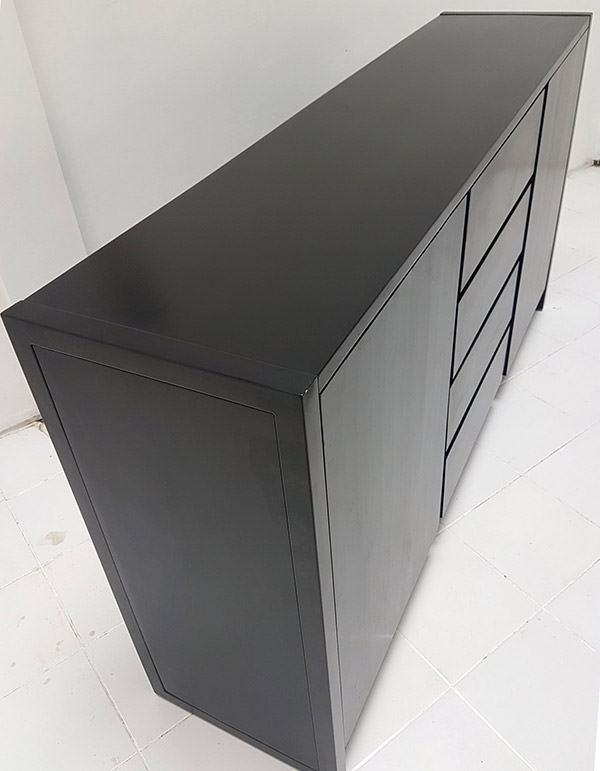 minimalist dark brown teak tv cabinet