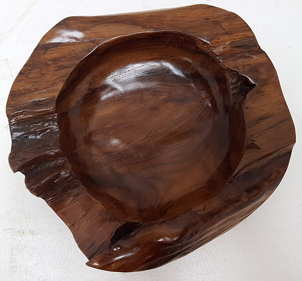 teak plate with a semi gloss finishing