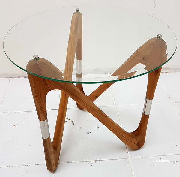 scandinavian design coffee table legs with round glass table top