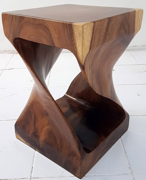 suar stool with natural finish
