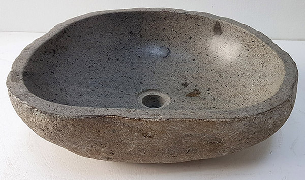 river stone sink