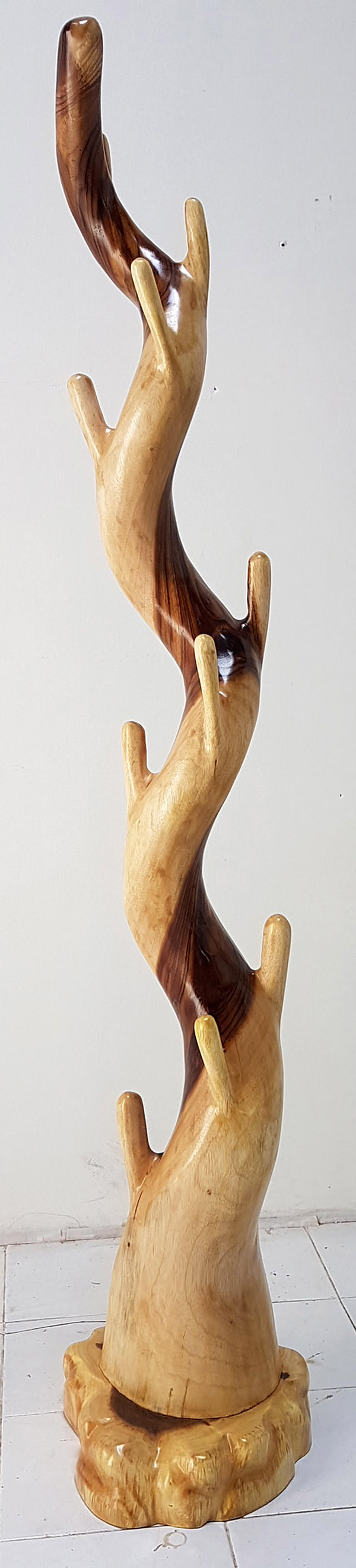 suar coat hanger with a natural stain