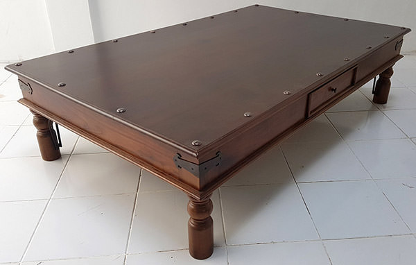 traditional teak coffee table