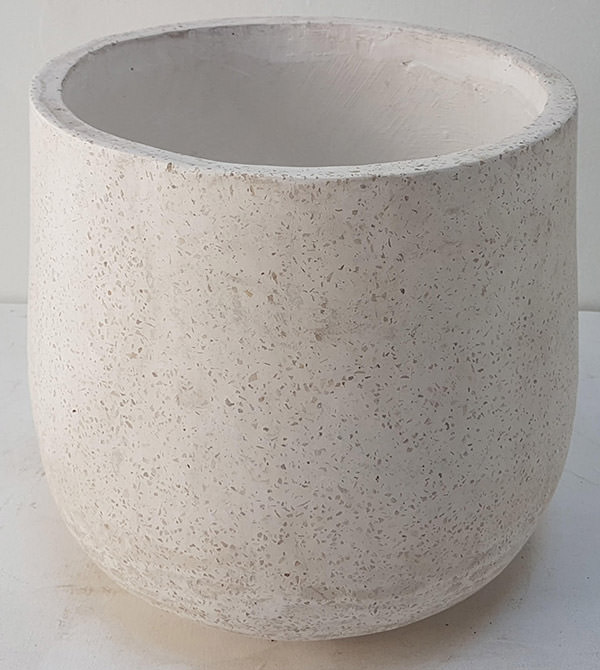 terrazzo pot with white finish