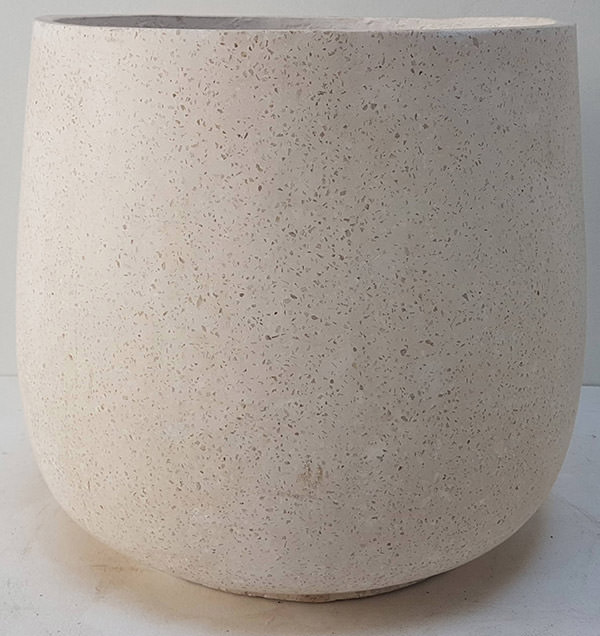 terrazzo pot with cream finishing