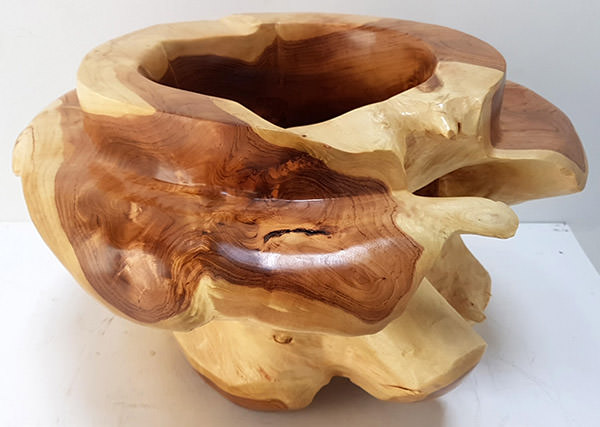 wooden decorative planter with natural shape