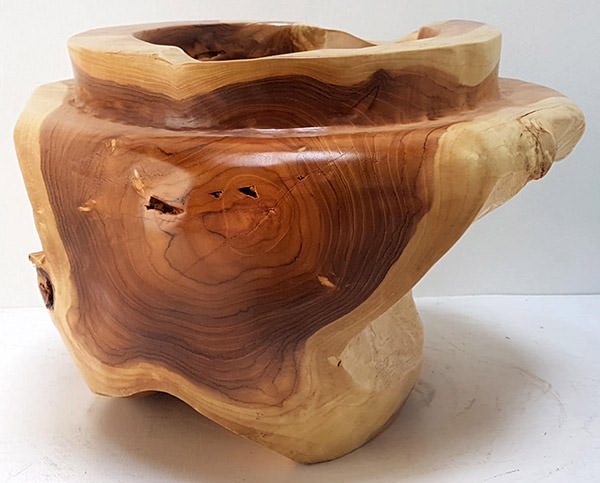 rain tree wood decorative pot with natural shape