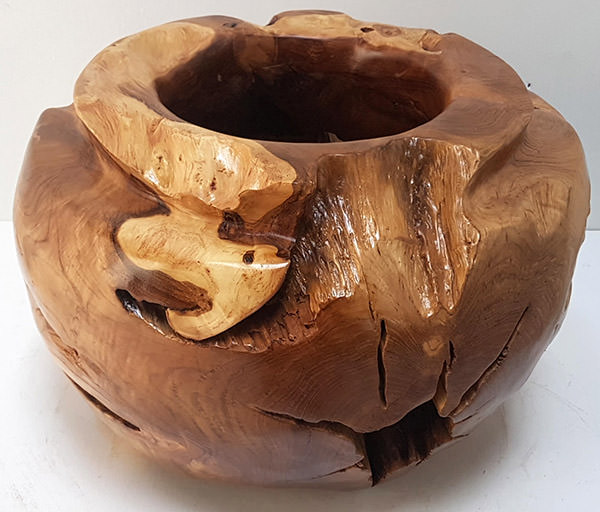 rain tree wood decorative pot with natural edges