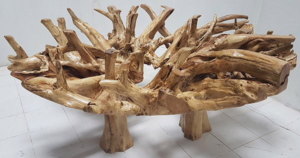 solid teak root coffee table without glass top