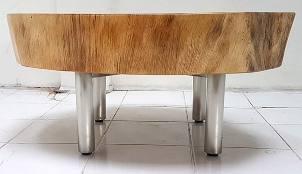 suar coffee table with stainless steel legs