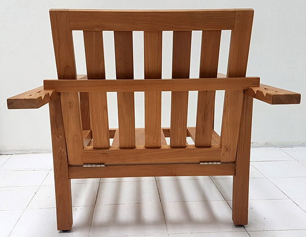 teak outdoor armchair backseat