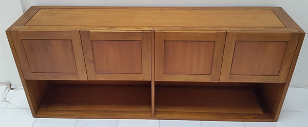 teak buffet with four doors and one rack