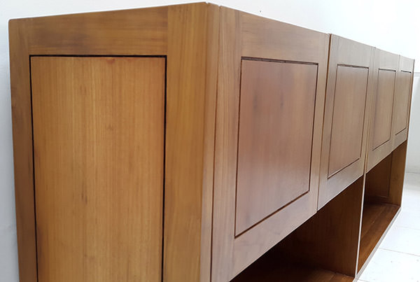 detail of a scandinavian teak sideboard