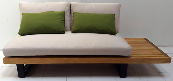 outdoor teak sofa with quickdry foam