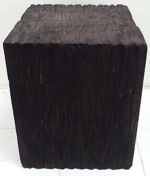 railwood sugi ban black charcoal stool