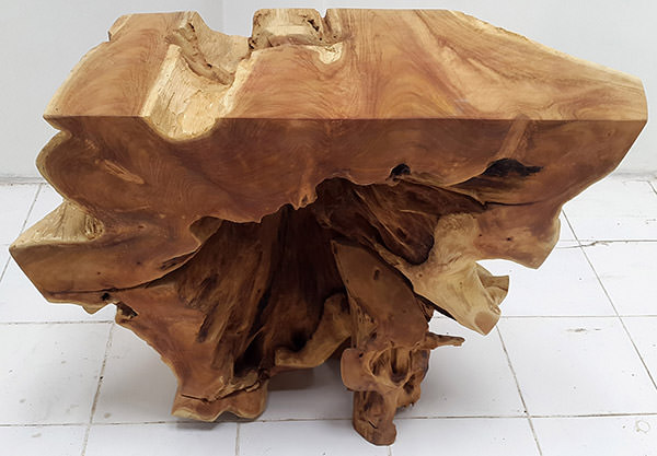 clear teak root console