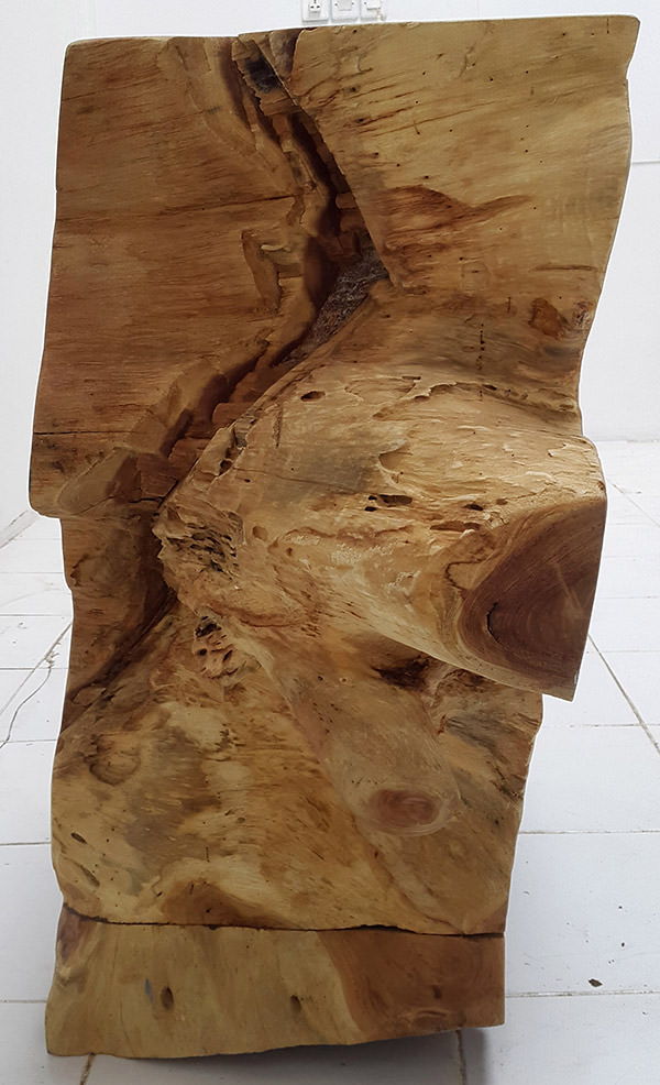 natural teak root console