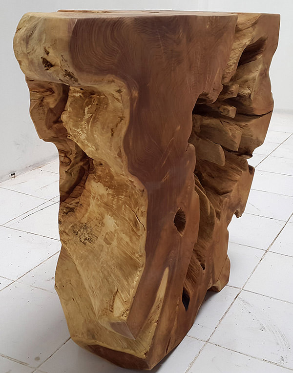 teak wooden solid root furniture entrance table