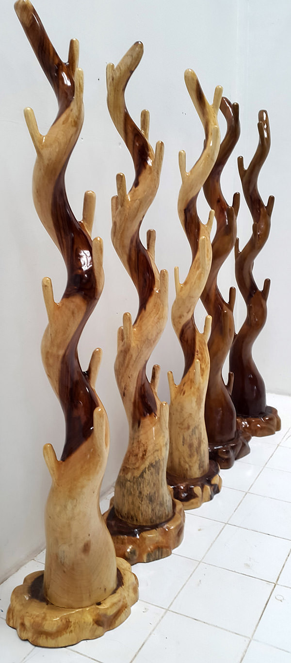 series of suar coat hangers with natural color