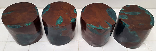brown suar and resin stools