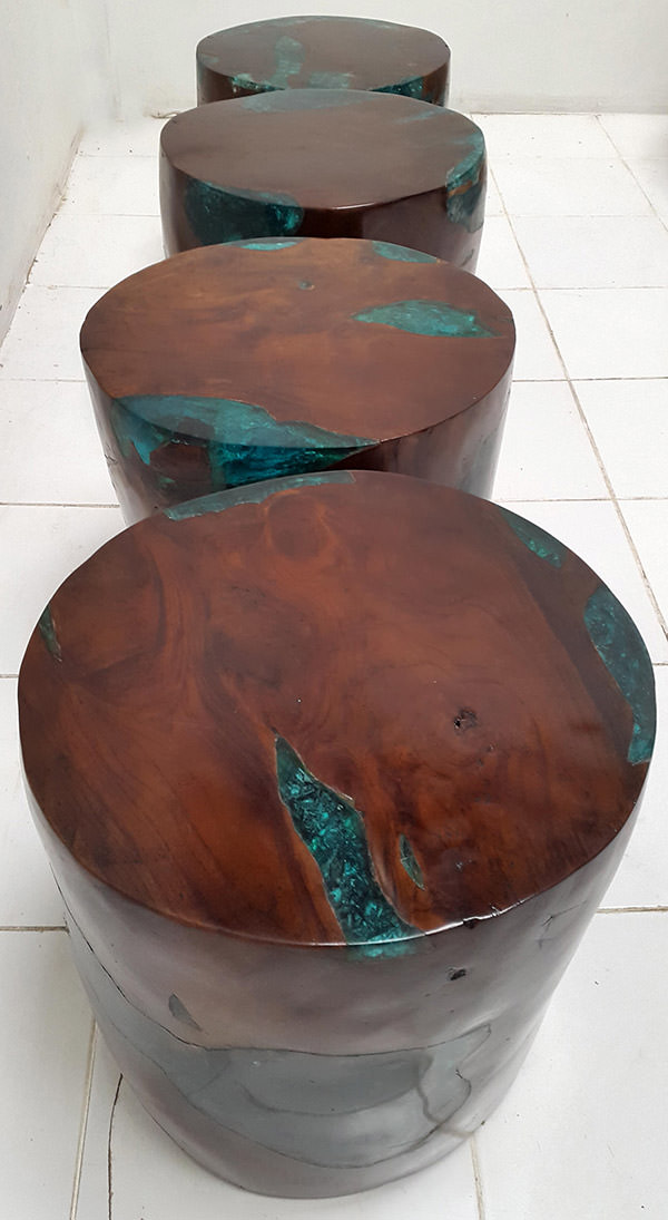 solid suar and resin stools