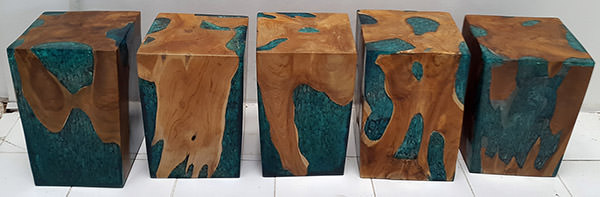 teak and resin stool