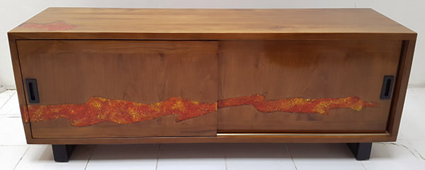 teak and resin cabinet