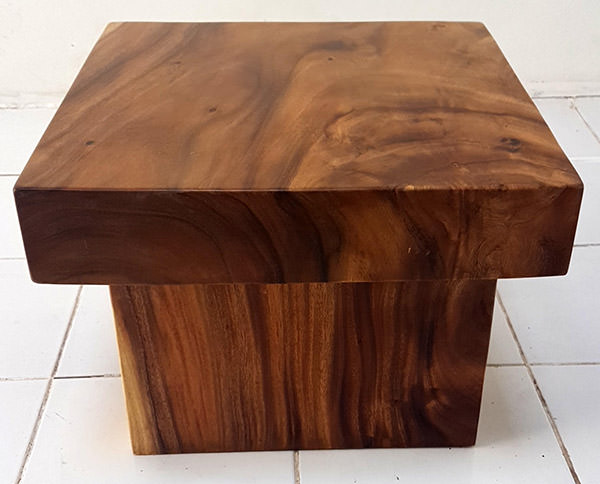 square suar side table with brown coating