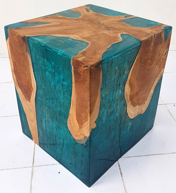 teak and resin stool