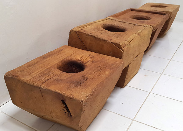 solid teak wooden block decorating item