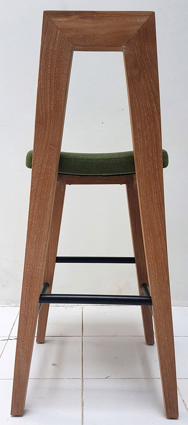 teak high bar stool