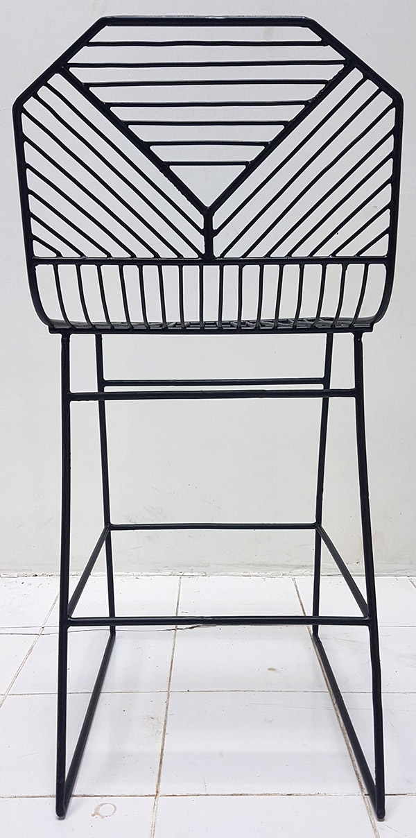 black iron powder coated high bar chair for restaurant