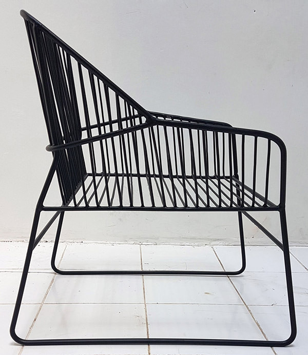 garden black powder coated iron armchair manufacturing