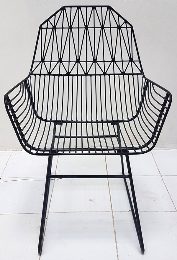 garden black iron armchair