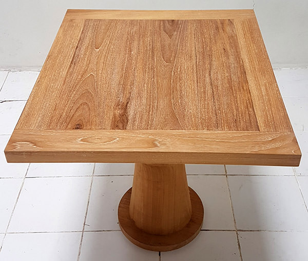 teak table with white wash finish