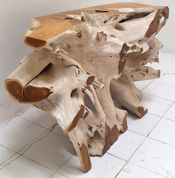 bleached teak wood furniture console table