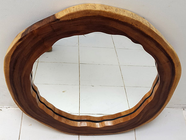 suar wood mirror with natural edges