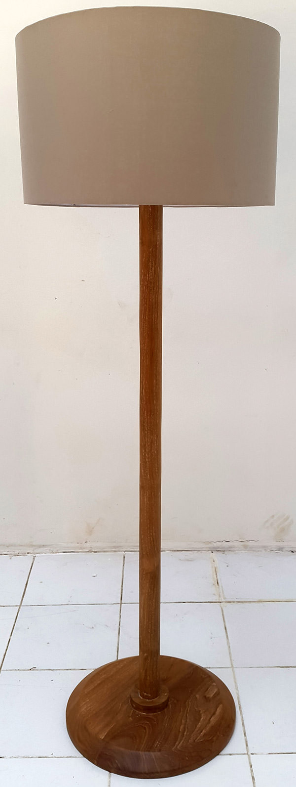 standing teak lamp