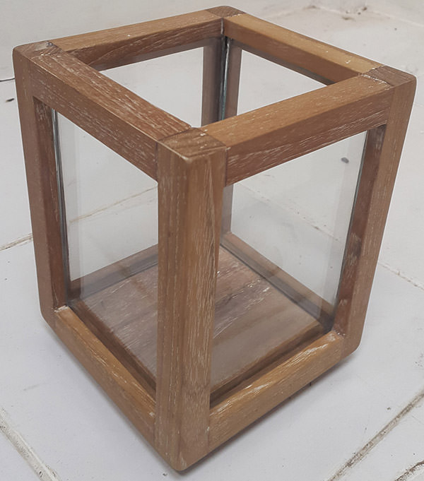 teak candle holder